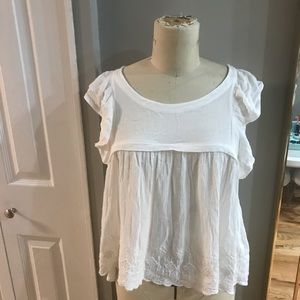 Forever 21 white ruffle tops